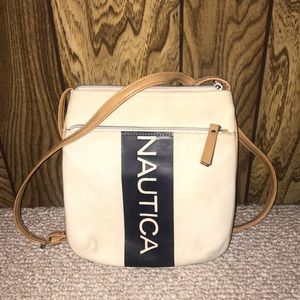 Nautica Beige and Blue Crossbody—GREAT CONDITION